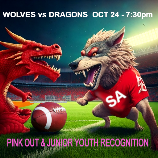 Wolves vs Dragons Oct 24 7:30 pm Pink Out