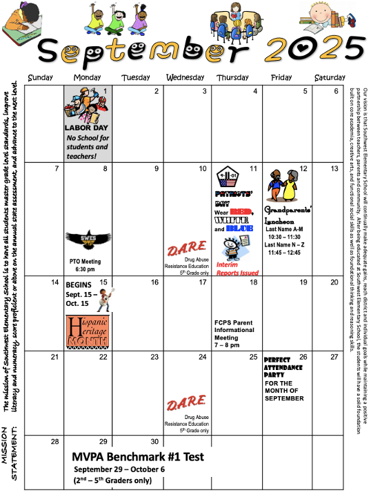September 2025 Calendar/El calendario de septiembre de 2025 Thumbnail Image