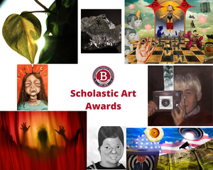 Collage of student artworks recognized in the Scholastic Art Awards