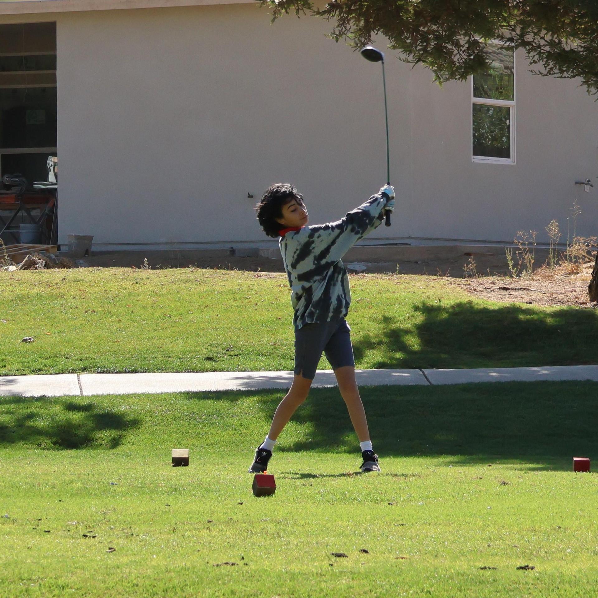 Girls golfers in action at the championships
