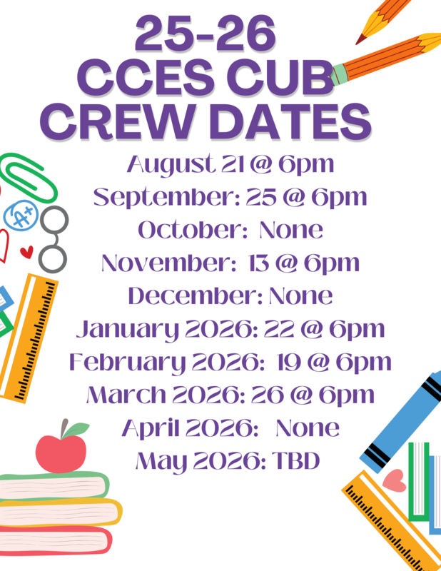 Cub Crew Dates for 25-26