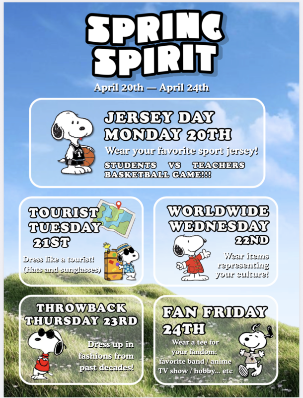 EWSIS Spring Spirit Week - April 20th to April 24th