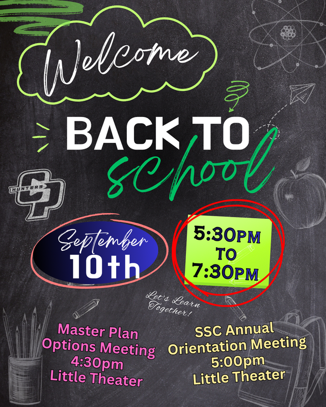 Back to School Night is Thursday Sept 10 English