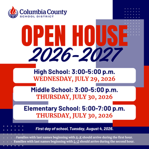Open house dates for the 26/27 school year