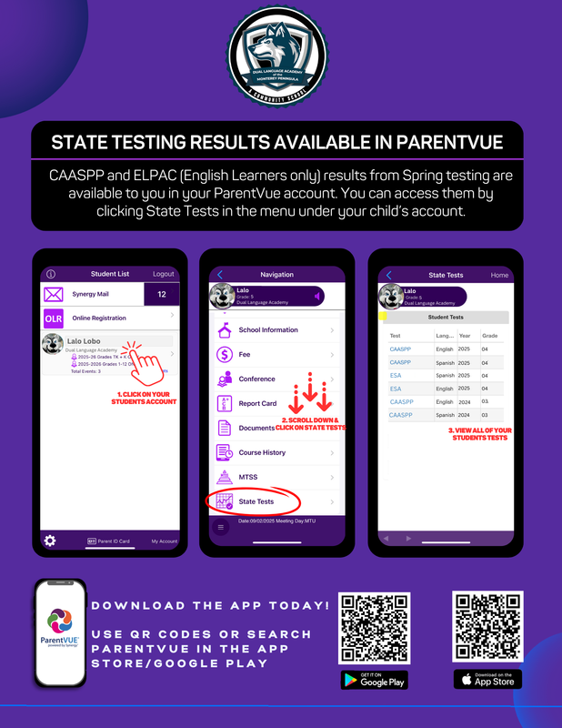 Testing in Parentvue