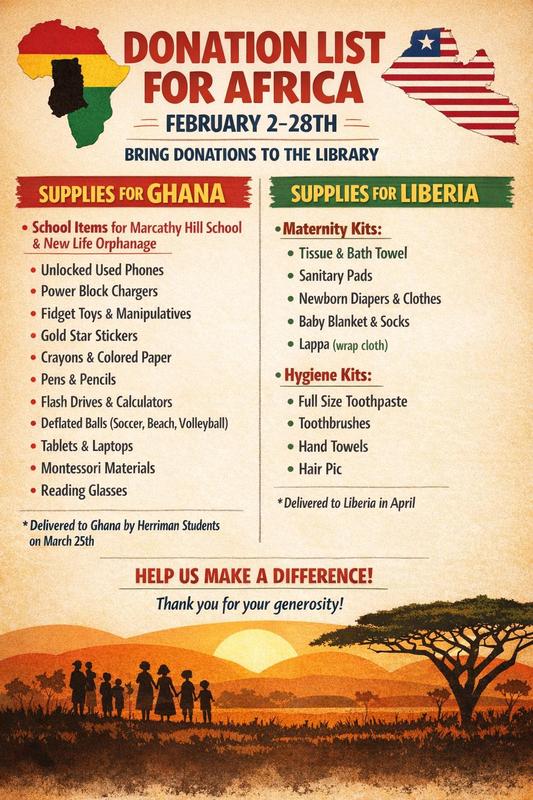Donations for Liberia flyer