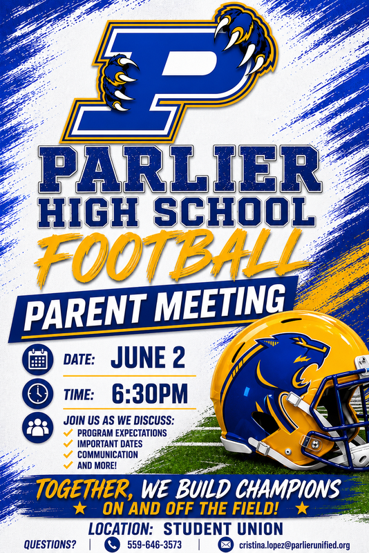 PHS Football Parent Meeting Flyer