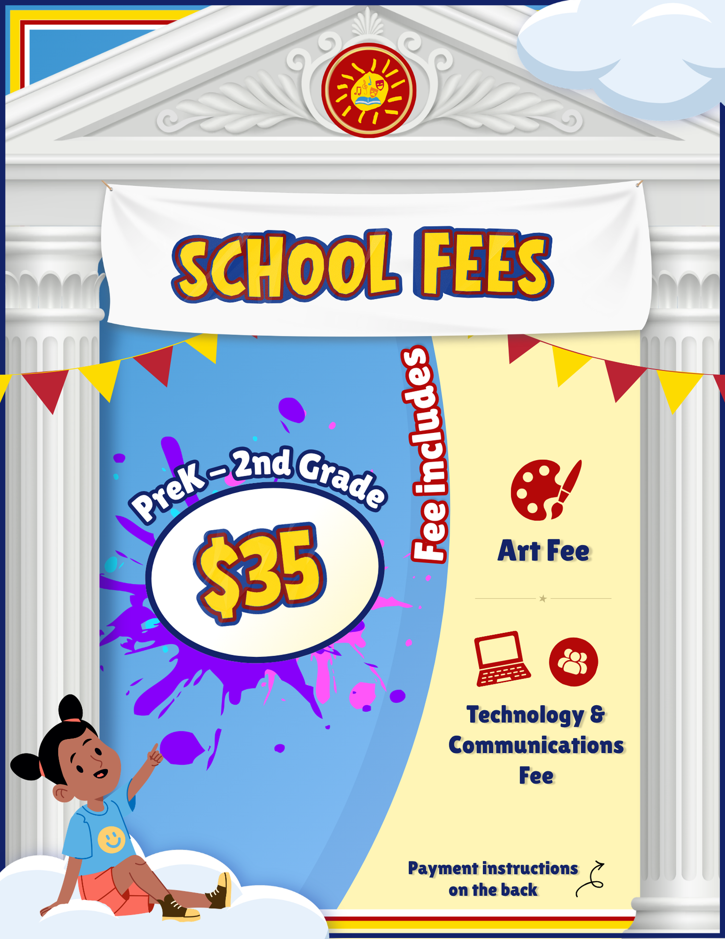 pre-k through 2nd grade fees = $35