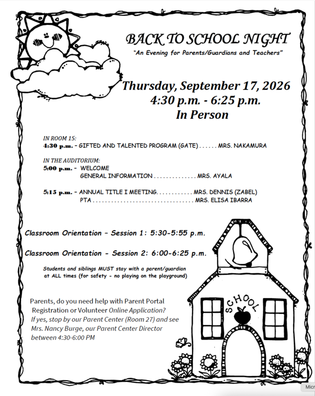 Back to School Night