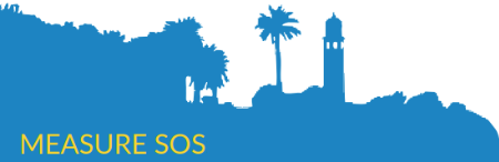 Blue, white, and yellow image banner of PVPUSD Measure SOS bond measure
