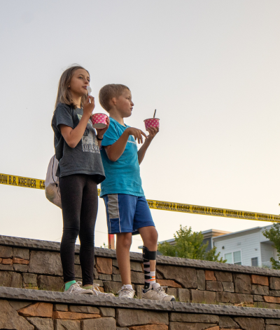 Two Students enjoying Ice cream during the Ice Cream Social