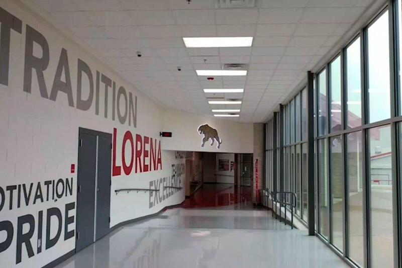Photo of hallway inside Lorena High School