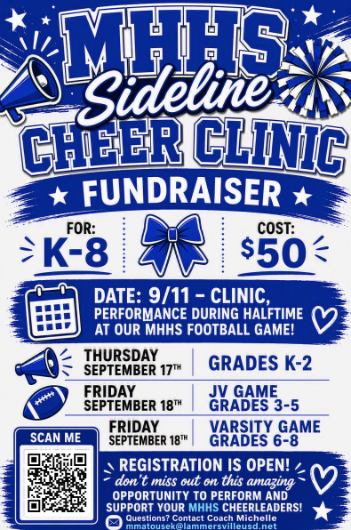 Registration open: MHHS Sideline Cheer Clinic Fundraiser Featured Photo