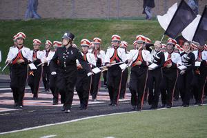 TK Marching Band looks sharp taking the field.