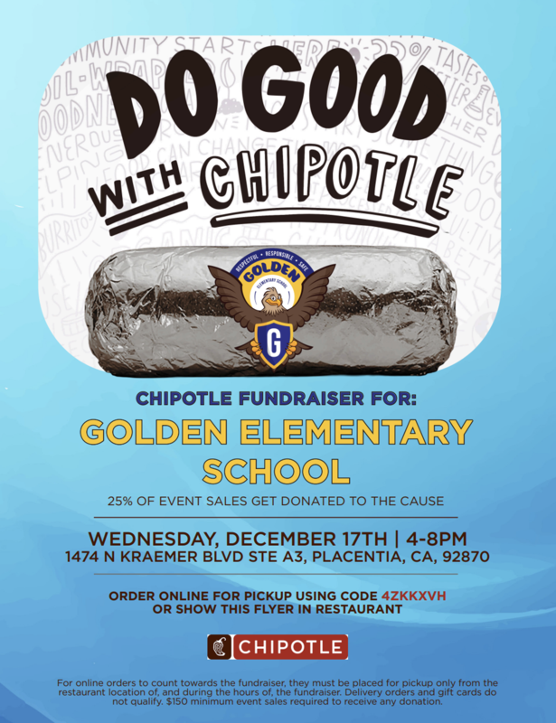 Chipotle Fundraiser: December 17, 2025 | 4-8 PM