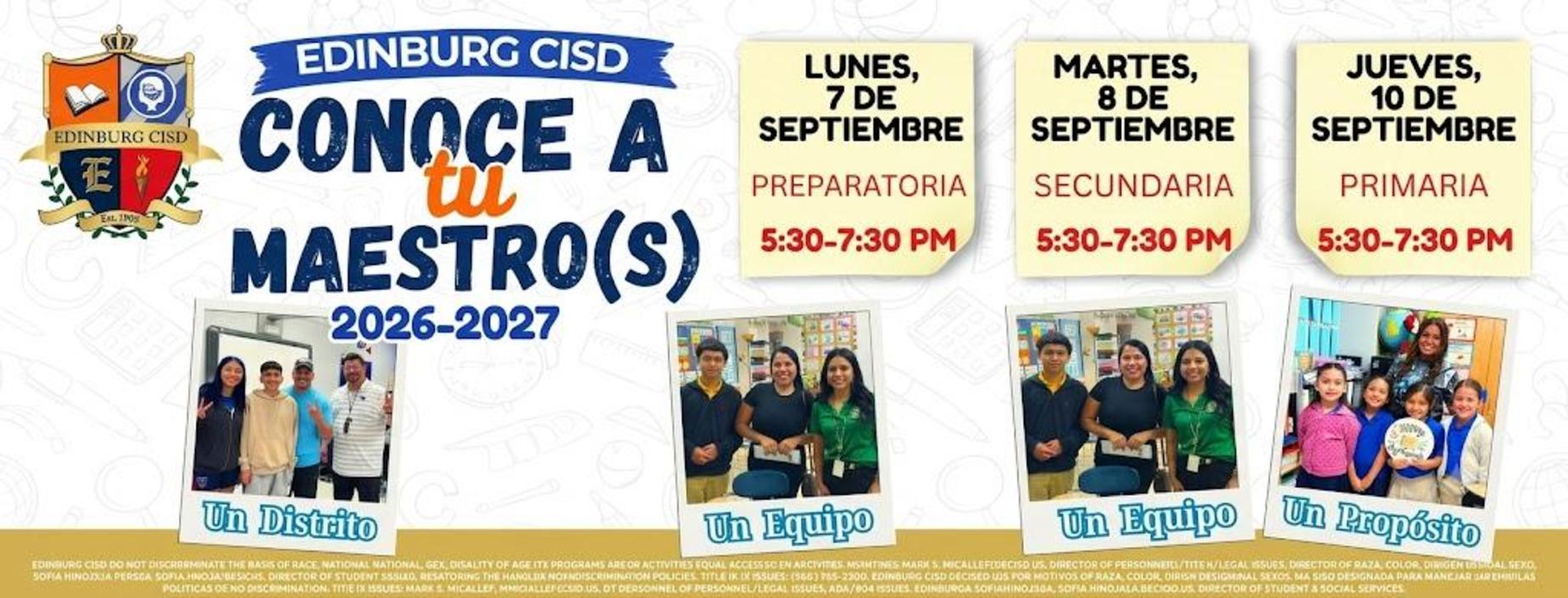 Folleto de ECISD: Conozca al maestro (2026-27)