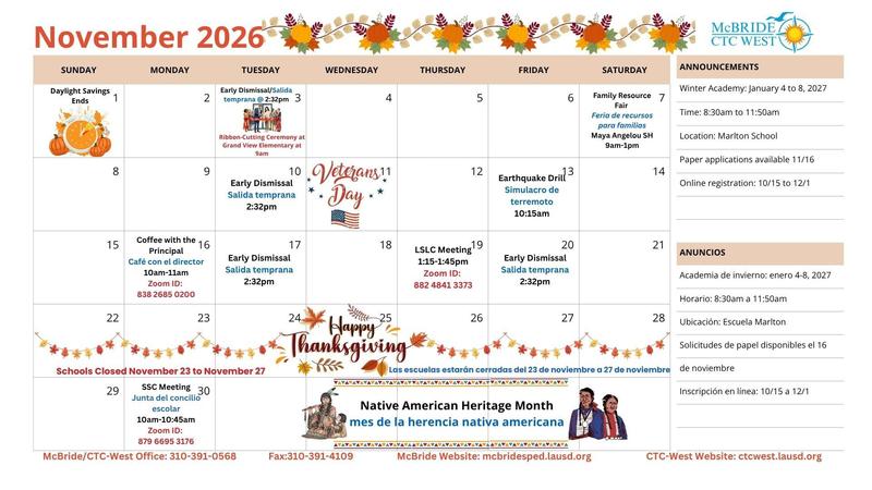 November Calendar