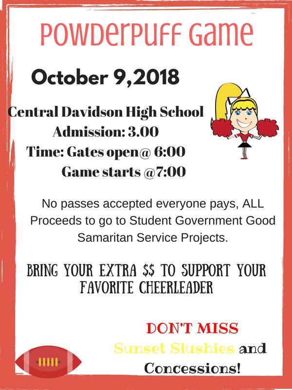PowderPuff Game October 9 7 pm Admission $3
