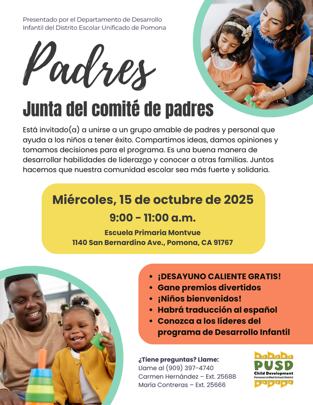 Parent Committee Meeting Spanish Flyer