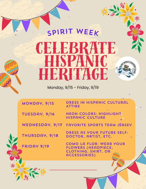 Hispanic Heritage Spirit Week Flyer