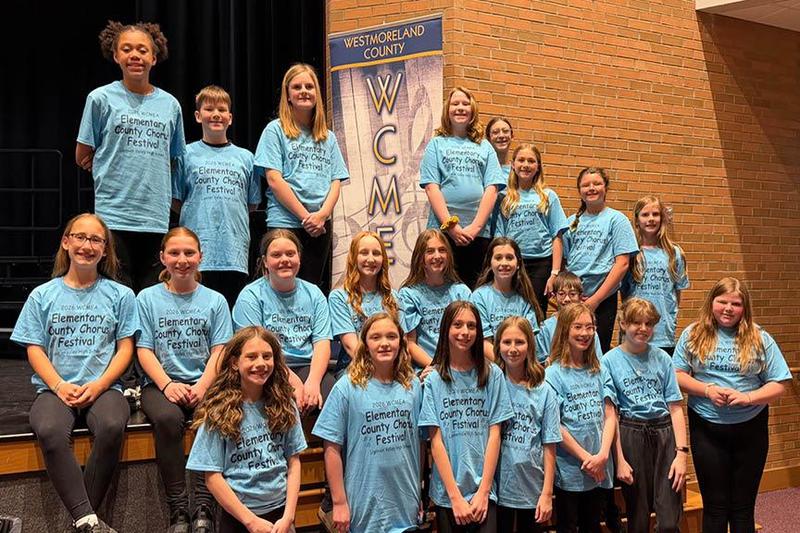 All of the Penn-Trafford students who participated in the chorus are shown gathered on the stage