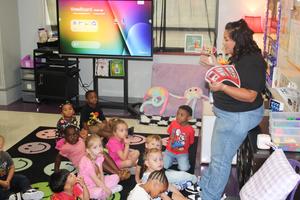 pre-K students on the first day of school