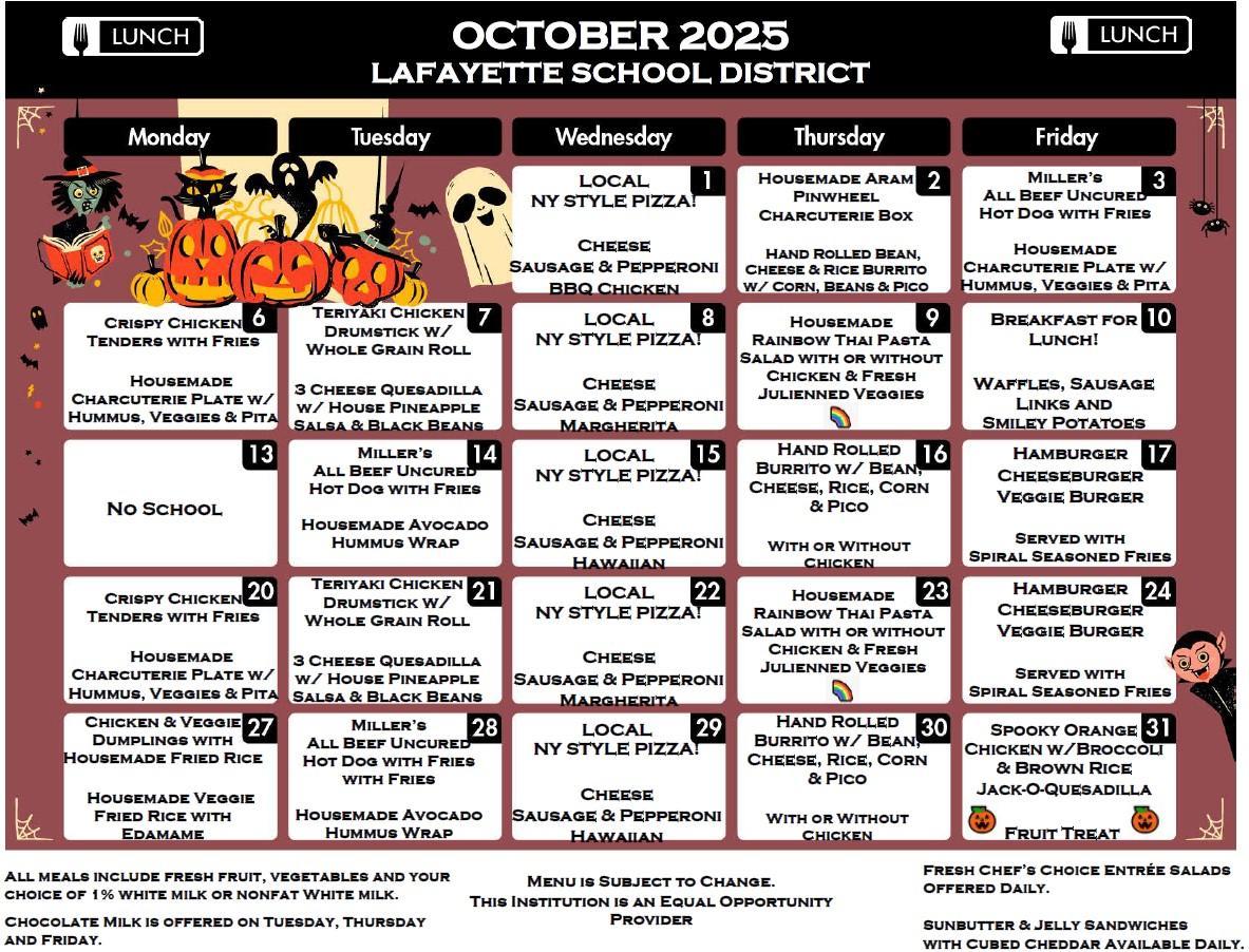 October Menu