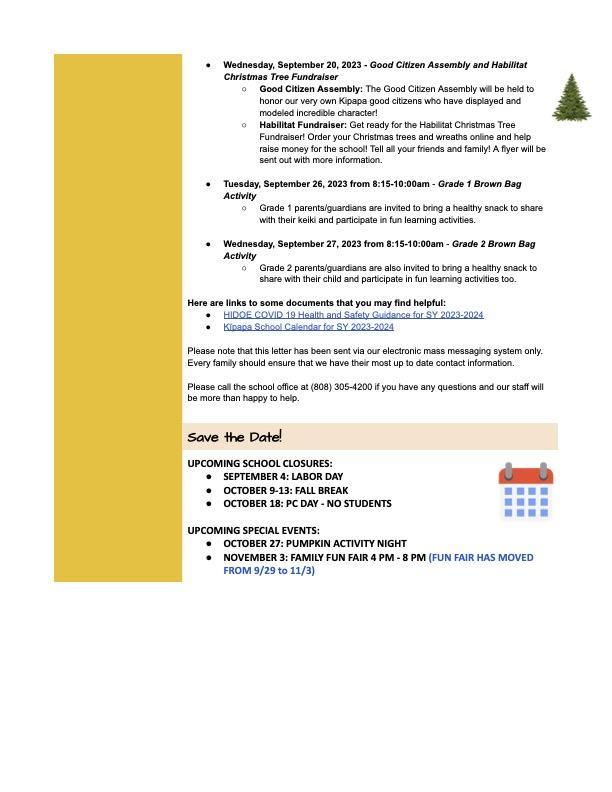 Monthly Parent Newsletters Parents Kipapa Elementary School