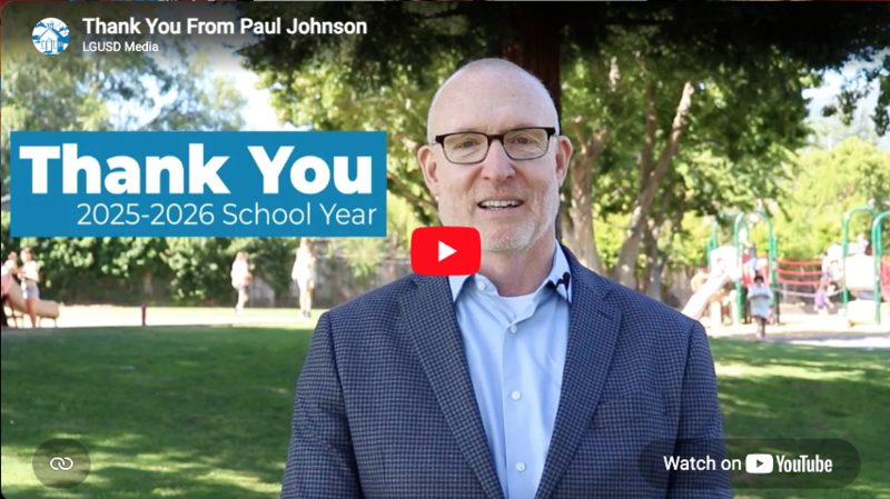 Thank you from Paul Johnson 2025-2026 School Year