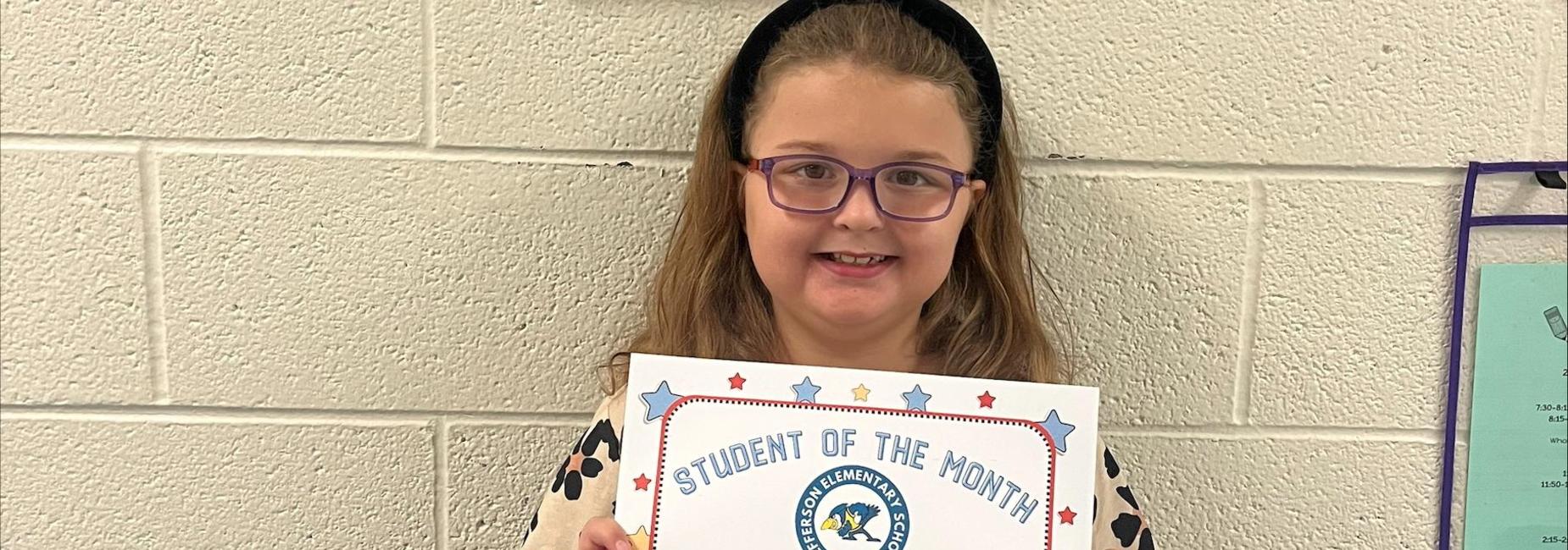 2nd grade student of the month