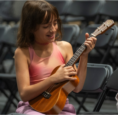 Student playing instrument