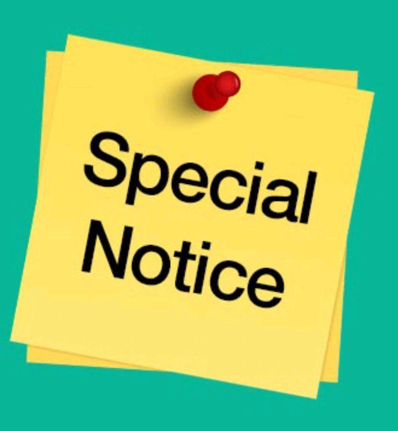 Special notice on post it