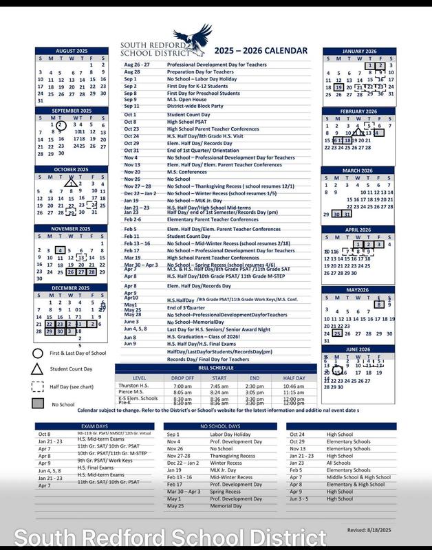 School calendar 2025-2026