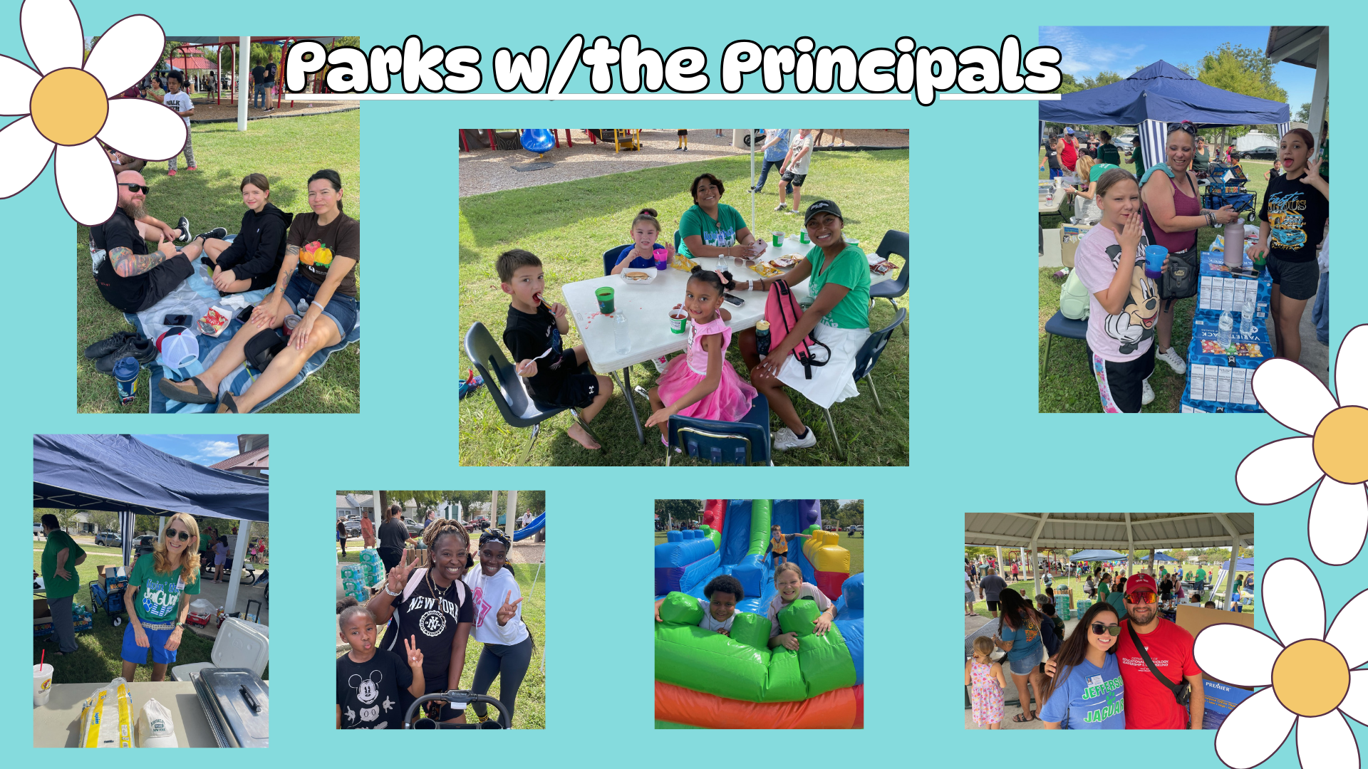 Pictures of students and faculty at the event of Parks with the Principals.