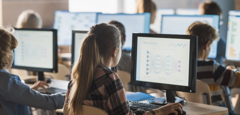 Students on a computer