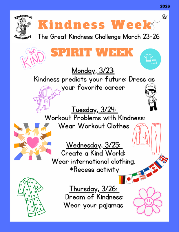 Be ready for kindness week, March 23 - 26.