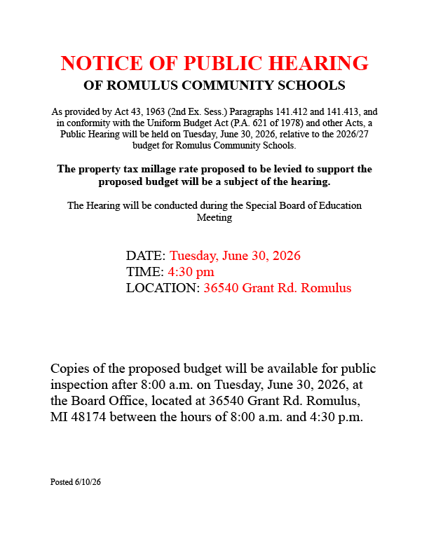 Notice of public hearing