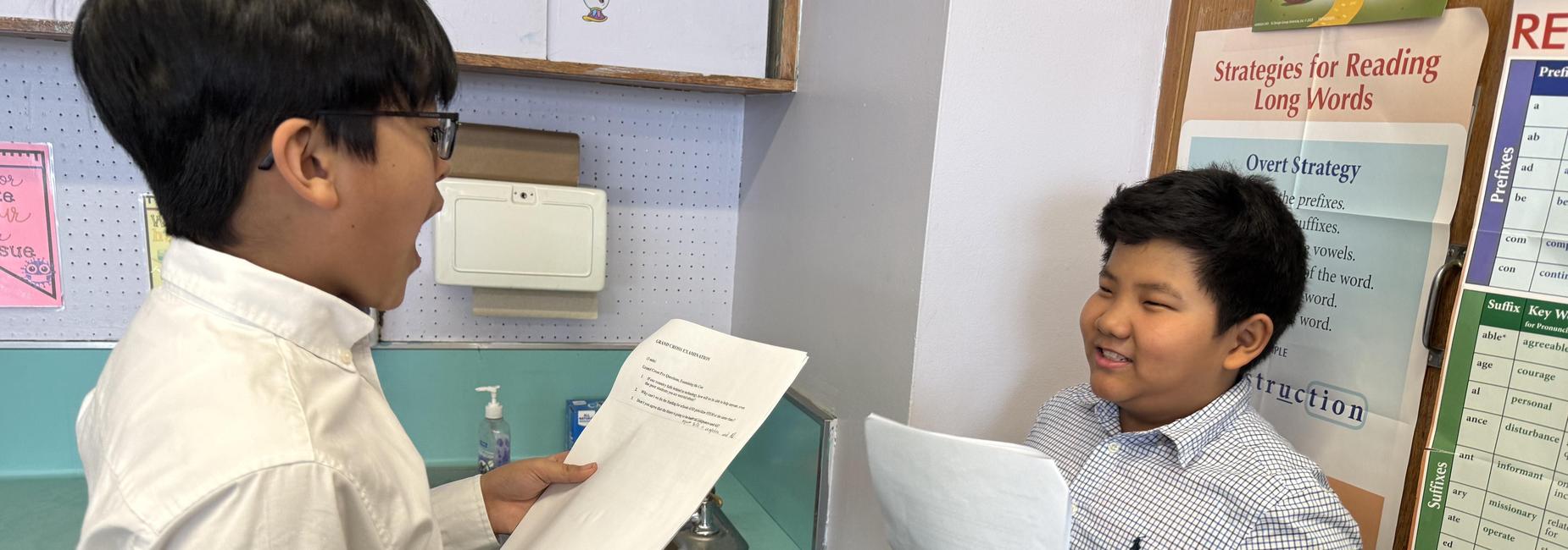 kids practicing debate