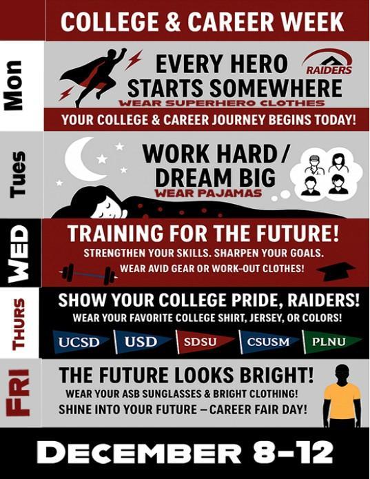 College Career Week Activities 12/8-12/12