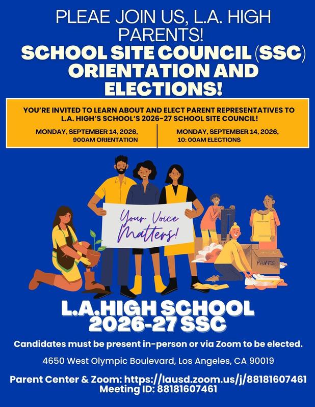 09-14-2026 9:00AM SCHOOL SITE COUNCIL (SSC) ORIENTATION AND ELECTIONS! Featured Photo