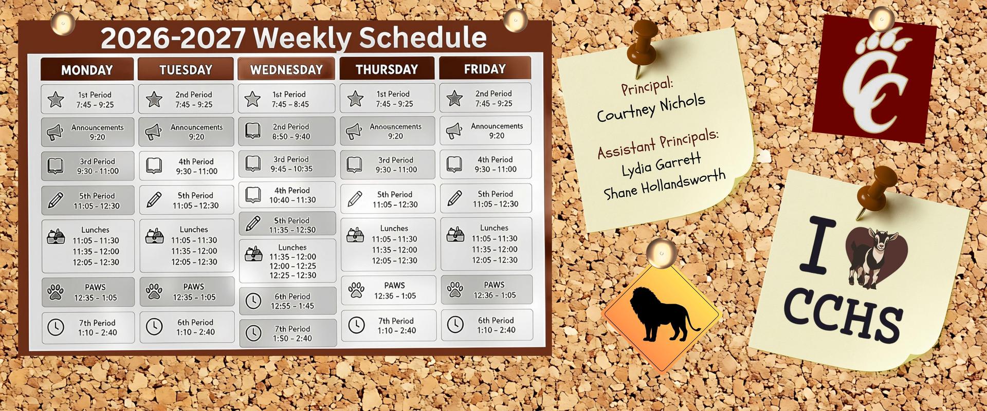 2026-2027 Weekly Schedule